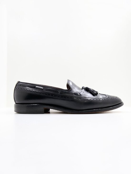 Allen Edmonds Manchester Black Leather Wingtip Tassel Loafers - Men\'s 10.5 B